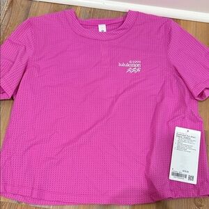 Lululemon Pink Perforated T-Shirt
